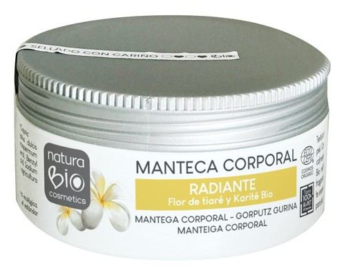 NaturaBIO Cosmetics Manteca Corporal Radiante Tiar&eacute; & Karit&eacute; 200 ml
