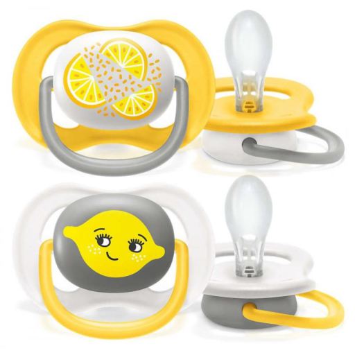 Avent Chupetes Ultra Air Frutos Amarillos 6 a 18 Meses 2 uds