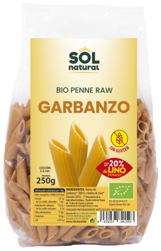 Pasta Penne de Garbanzo Lino Bio sin Gluten 250 gr