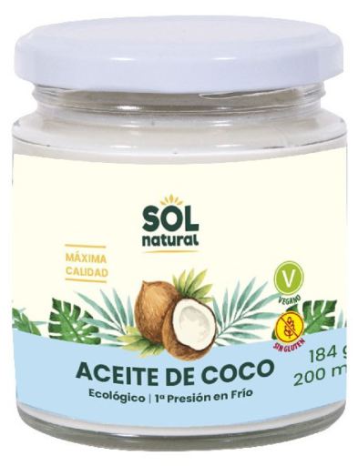 Sol Natural Organic Small Extra Virgin Coconut Oil 200 ml