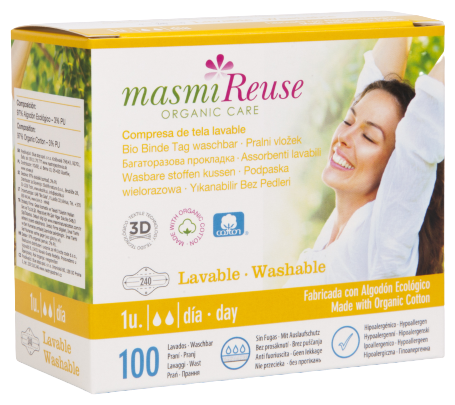 Masmi Compresa de Tela Lavable D&iacute;a con Alas