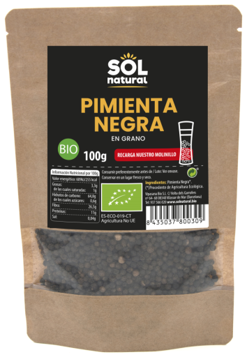 Sol Natural Pimienta Negra Grano Bio 100 gr
