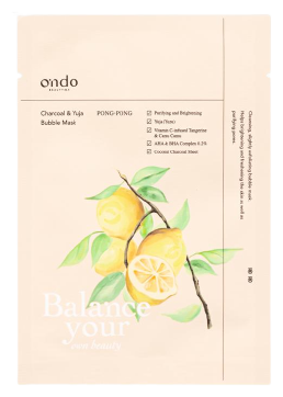 Ondo Beauty 36.5 Mascarilla de Burbujas de Carb&oacute;n y Yuja Pong-Pong 25 gr