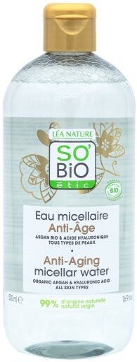 SO'BiO &eacute;tic Agua Micelar Antiedad &Aacute;cido Hialur&oacute;nico & Arg&aacute;n 500 ml