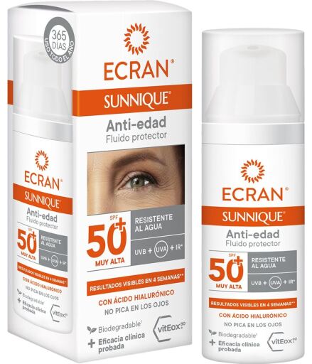Ecran Sunnique Fluido Facial Anti-Edad SPF 50+ 50 ml