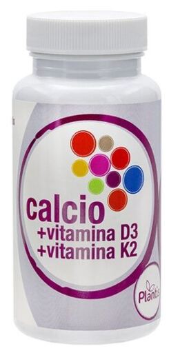 Calcio + Vitamina D3 + Vitamina K2 Plantis 60 C&aacute;psulas