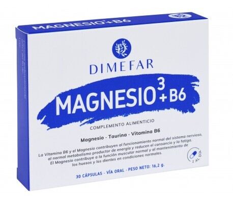 Dimefar Magnesio 3 + B6 30 C&aacute;psulas