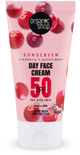 Organic Shop Sunscreen Cranberry Facial Day Cream SPF 50 50 ml