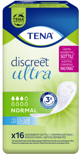 Tena Compresa Incontinencia Normal Discreet Ultra 16 Piezas