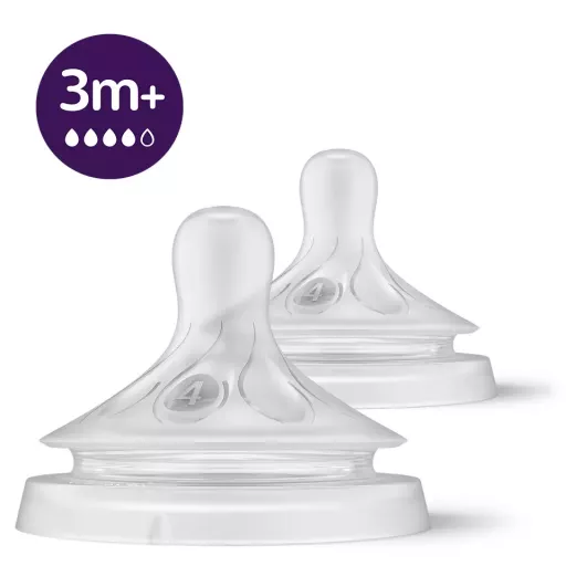 Avent Natural Fast Flow Teat +3m 2 Units