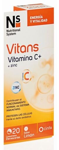 Ns Nutritional System NS Vitans Vitamin C + Zinc 20 Capsules
