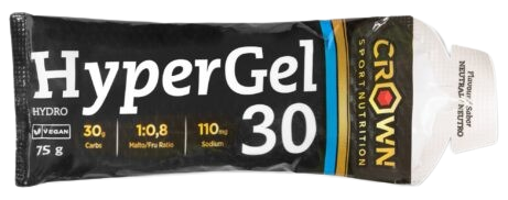 Crown Sport Nutrition HyperGel 30 Gel Energ&eacute;tico sin Cafe&iacute;na Neutro 75 gr