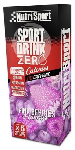 Nutrisport Drink Zero con Cafeina Pink Berries 5 Sticks x 3,5 gr