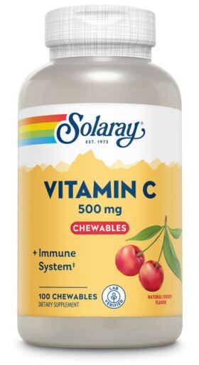 Solaray Vitamina C 500 mg Cereza 100 Tabletas Masticables