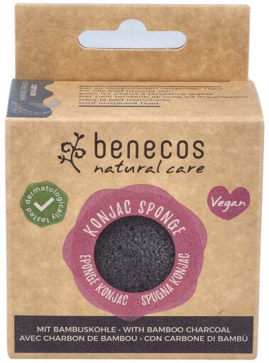 Benecos Natural Care Esponja Konjac Bamb&uacute; Negro Purificante-Piel Grasa