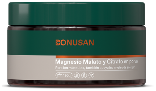 Bonusan Magnesio Malato y Citrato Polvo 130 gr
