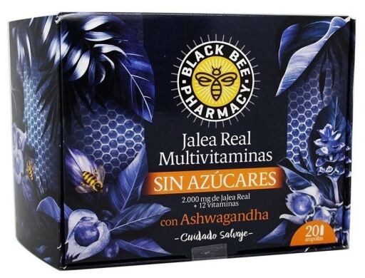 Black Bee Pharmacy Jalea Real Multivitaminas sin Az&uacute;car 20 Ampollas