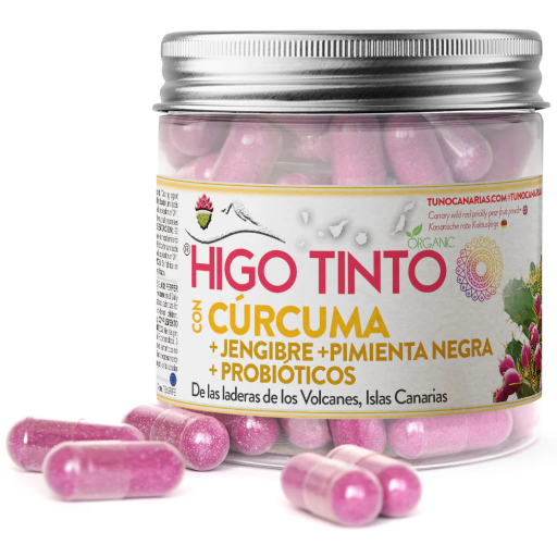 Tuno Canarias Higo Tinto Con C&uacute;rcuma Jengibre Pimienta Negra 90 C&aacute;psulas
