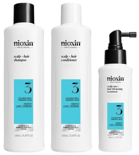 Nioxin System Kit 3 Tratamiento Cabello Te&ntilde;ido Debilitamiento Leve 3 Piezas