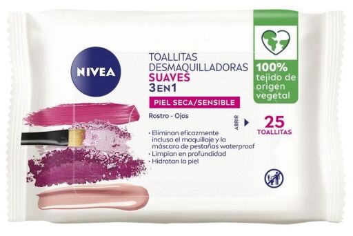 Nivea 3 in 1 Gentle Makeup Remover Wipes 25 Units