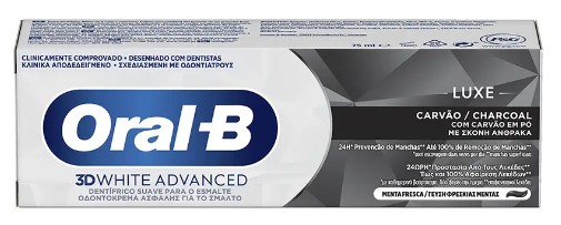 Oral-B 3D White Luxe Pasta Dent&iacute;frica Carb&oacute;n 75 ml