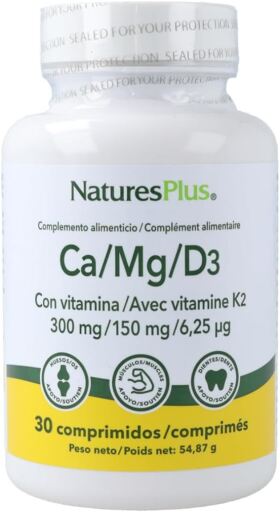 NaturesPlus Ca/Mg/D3+K2 30 Comprimidos