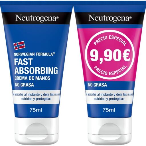 Neutrogena R&aacute;pida Absorci&oacute;n Crema de Manos 2x75 ml