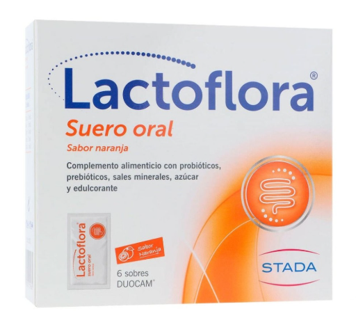 Lactoflora Suero Oral Duocam Sabor Naranja 6 Sobres