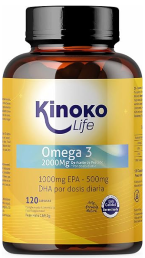 Kinoko Life Omega 3 2000 mg Epa 1000 mg/DHA 500 mg Fish Oil 120 C&aacute;psulas