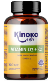 Kinoko Life Vitamina D3-K2 Con Omega 9 200 C&aacute;psulas