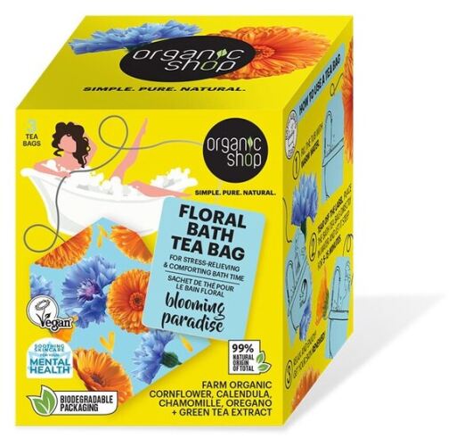 Organic Shop Blooming Flowers Bath Tea Bags 3 Units x 50 gr