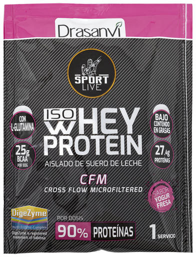 Drasanvi Whey Protein Aislado Yogur Fresa Sport Live 30 gr