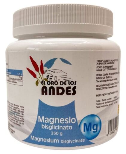 El Oro De Los Andes Magnesio Bisglicinato 350 mg Polvo 250 gr