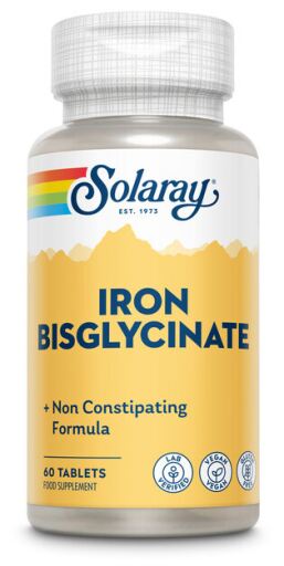 Solaray Bisglycinate Iron Hierro Bisglicinato 60 Comprimidos