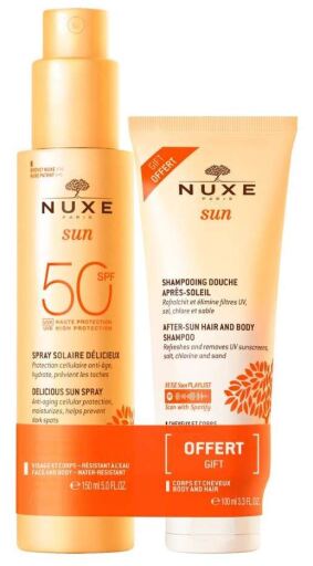 Nuxe Sun Spray Solar SPF 50 150 ml + Champ&uacute; Ducha After Sun 100 ml