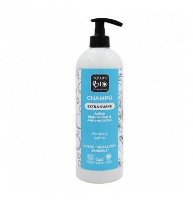 NaturaBIO Cosmetics Extra Gentle Shampoo with Hyaluronic Acid & Almonds 740 ml
