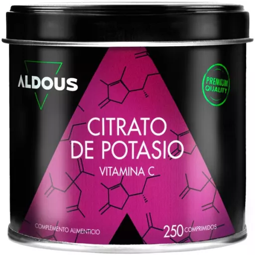 Aldous Bio Citrato de Potasio 3705 mg con 80 mg de Vitamina C 250 Comprimidos